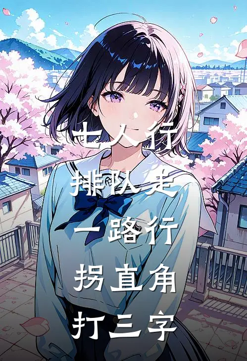 七人行,排队走,一路行,拐直角打三字